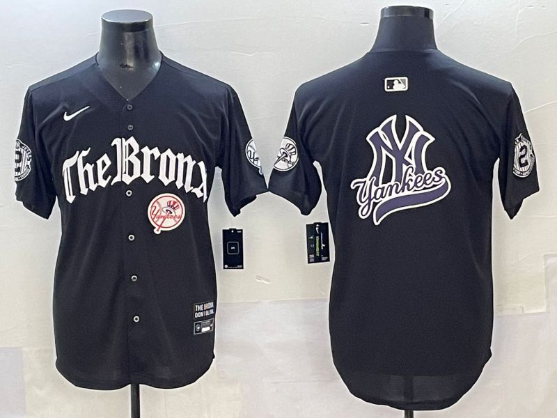 Men 2025 New York Yankees Blank Black Five generations Joint Name Nike MLB Jersey style 13